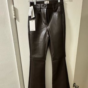 Aritzia Beatrix Pant - High Waisted Vegan Flare in Rich Mocha Brown. 00 Tall.